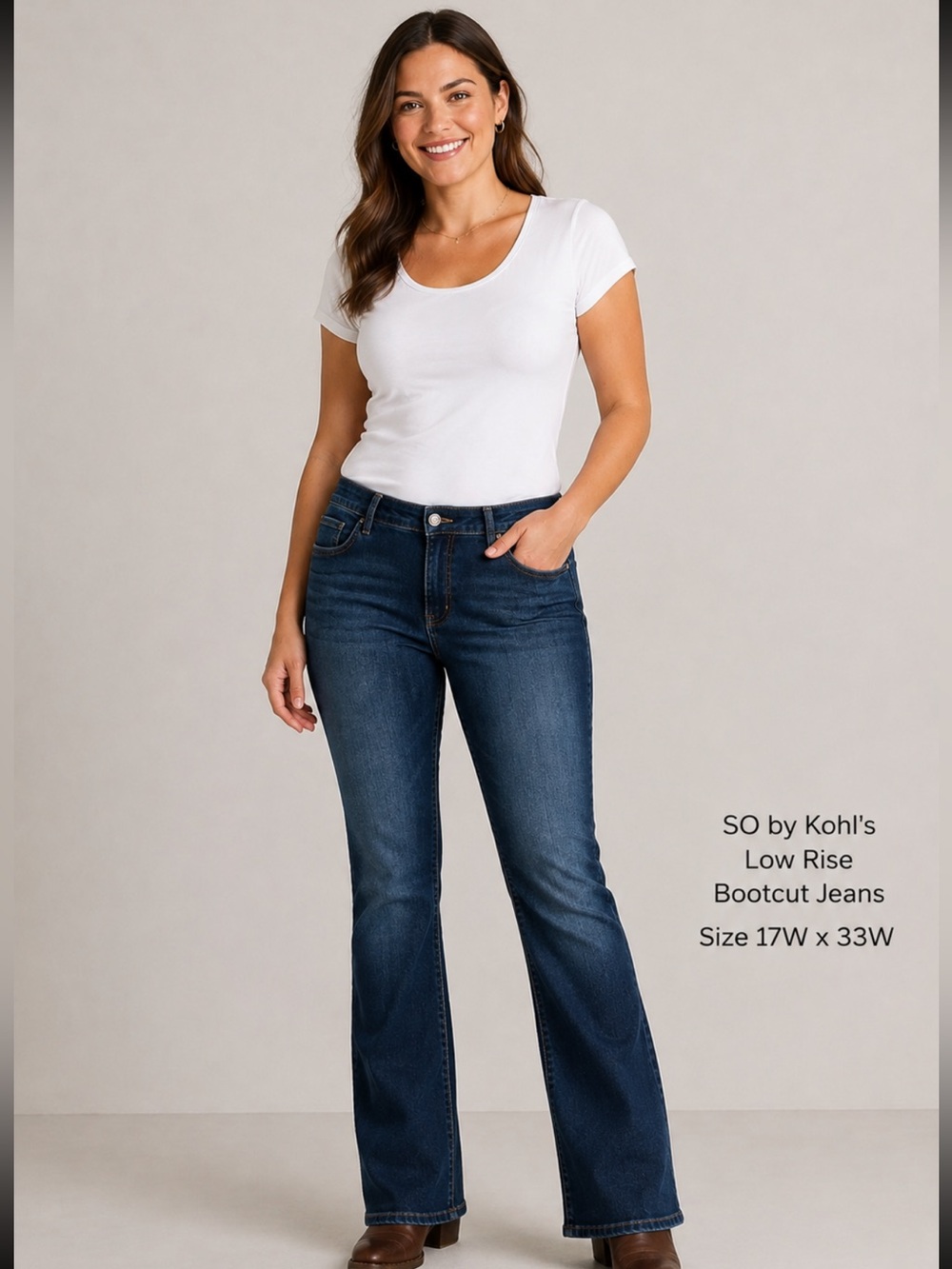 SO by Kohl’s Low Rise Bootcut Jeans – Women’s 17W x 33W – NWT